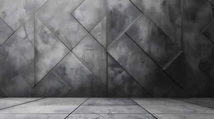 Background of gray abstract cement wall diamond plate, interior texture for display...