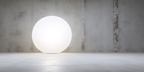 a white abstract background with a round bulb - obrazy, fototapety, plakaty