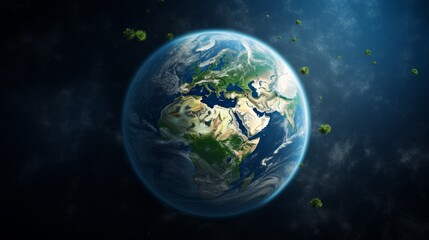 Obraz na płótnie Canvas Green planet Earth seen from space