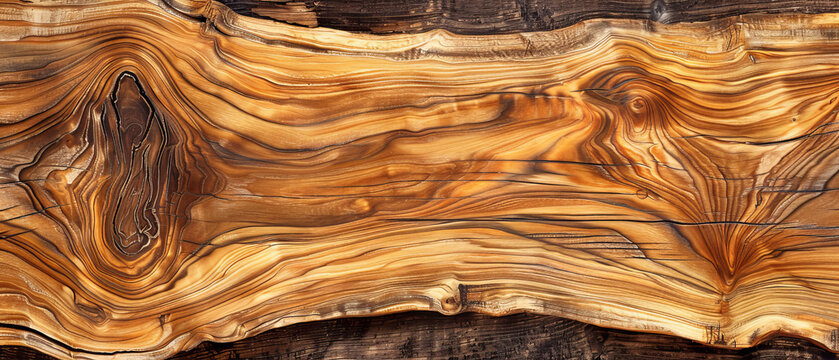 A highly detailed image of polycromatic wood showcasing the intricate patterns of the grain and the polish finish