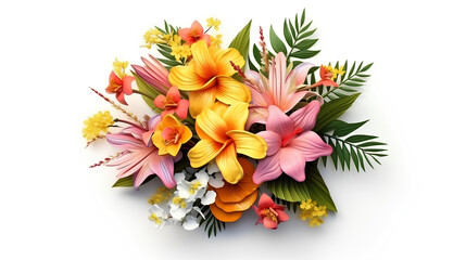 Obraz premium bouquet of flowers isolated on white