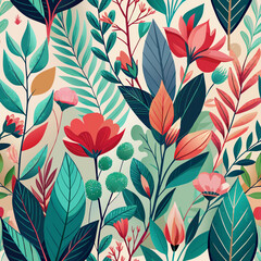 Floral and botanical background. Summer tone with a tropical leaf, lotus flower