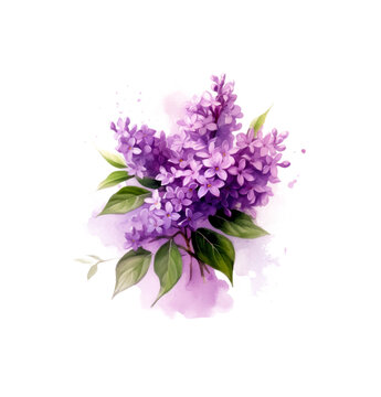 lilac flowers isolated on white