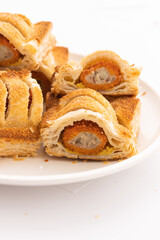 Traditional Dutch Snacks Sausage Rolls pastry kroket