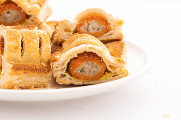 Traditional Dutch Snacks Sausage Rolls pastry kroket
