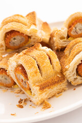 Traditional Dutch Snacks Sausage Rolls pastry kroket