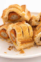 Traditional Dutch Snacks Sausage Rolls pastry kroket