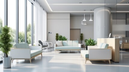 hospital interior in recovery or inpatient room with bed and amenities - obrazy, fototapety, plakaty