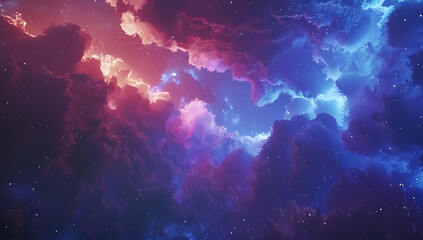 the universe with stars red blue and purple in the st
