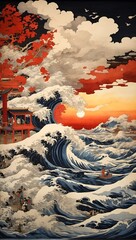 Turbulent Harmony: A Modern Tribute to Hokusai