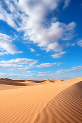 Fototapeta na wymiar The Innate Serenity and Awe-Inspiring Expanse of the Desert Wilderness Under a Clear Blue Sky