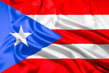 The flag of Puerti Rico Rippled
