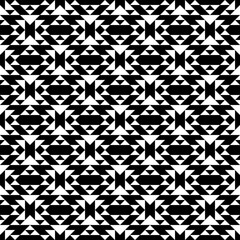 Obraz premium Seamless pattern. Textile print. Geometric backdrop. Ethnic motif. Forms, checks background. Diamonds, triangular shapes, polygons wallpaper. Rhombuses, triangles, figures ornament. Vector artwork.