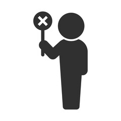 ×の記号のプレートを持っている人のアイコン - バツ･ノー･反対のデザイン素材