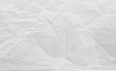 White paper sheet texture background with crumpled wrinkled and rough pattern, empty blank paper page material for any design