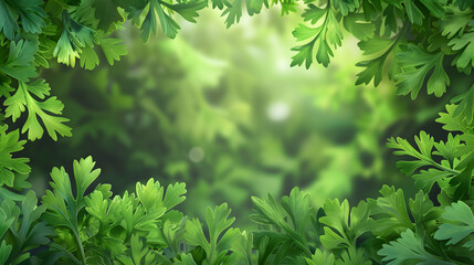 Green parsley top down background