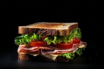 Refined sandwiches on a ceramic tile against a white background