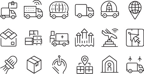 Shipping, Delivery, etc. Editable icon set vector collection.