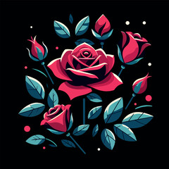 Red Rose - Vector rose 