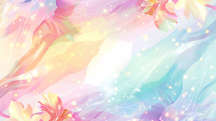 Fototapeta na wymiar Sparkling Pastel Floral Abstract Background Illustration