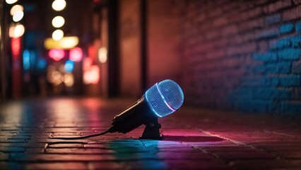 Microphone in night street