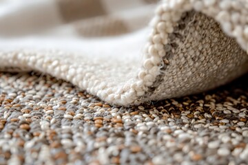 sesame seeds and an area rug, in the style of dark white and gray