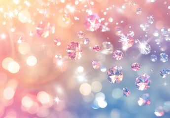 a light and sparkly background with diamonds flying