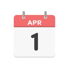 4月1日･APR 1st の日めくりカレンダーのアイコン - 4/1の行事や年度初めのイメージ素材