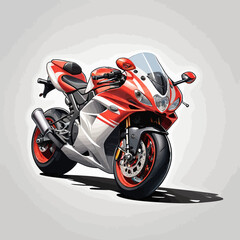 Naklejka premium Sport Motorcycle Cartoon Design Very Cool