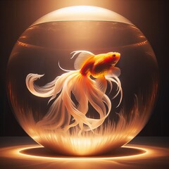 A goldfish in an aquarium