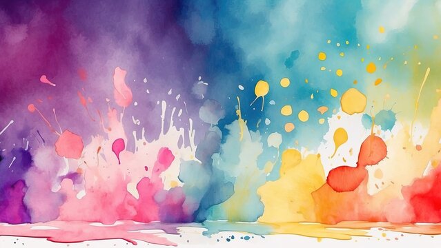 Digital Watercolor Background Abstract Splash Colorful Art