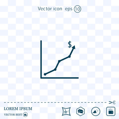 Business graph symbol. Vector illustration on a light background. Eps 10