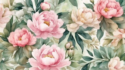 Delicate floral watercolor pattern