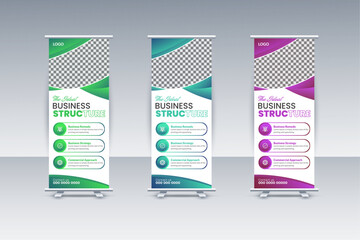 proffessional businss agency roll up banner template.medical, advertising, vector design template