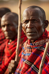 Masai warriors in Kenya, Africa