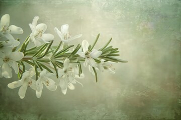 Fototapeta na wymiar fresh rosemary herb in bloom with a shiny background