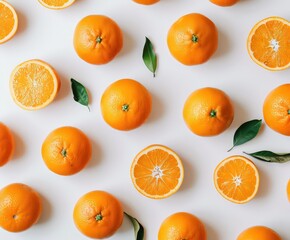 oranges on white background