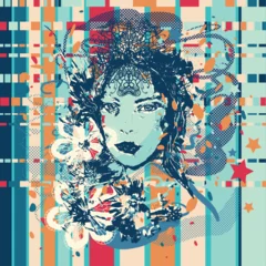 Crédence de cuisine  Retro girl poster in pop art style  © Irmak Akçadoğan