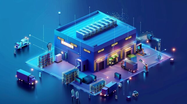 efficient ai-driven logistic warehouse and distribution center: modern shipping solutions for businesses
