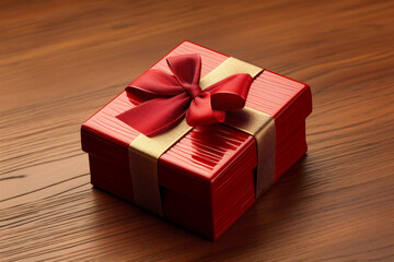 red gift box with ribbon