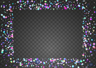 Rainbow Sparkle. Disco Pattern. Falling Poster. Transparent Background. Neon Burst. Blue Laser Paper. Digital Dust. Glare Surprise Backdrop. Purple Rainbow Sparkle