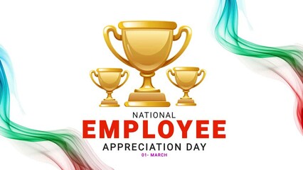 National Employee Appreciation Day. Celebration animation Background.