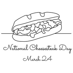 line art of National Cheesesteak Day good for National Cheesesteak Day celebrate. line art. illustration.