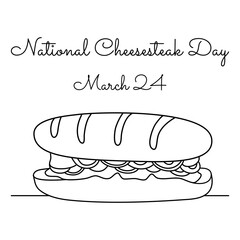 line art of National Cheesesteak Day good for National Cheesesteak Day celebrate. line art. illustration.