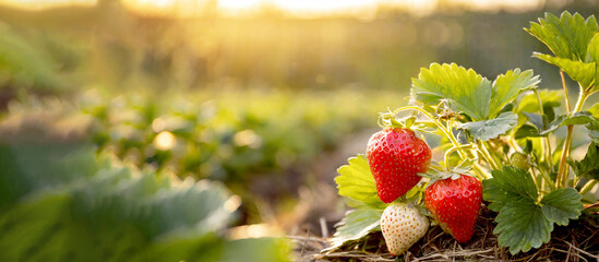 Erdbeeren auf dem Erdbeerfeld 