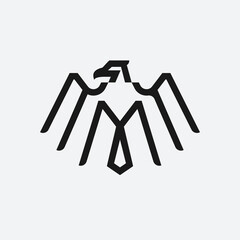 simple line eagle icon logo vector design, modern animal logo pictogram design of american eagle badge
