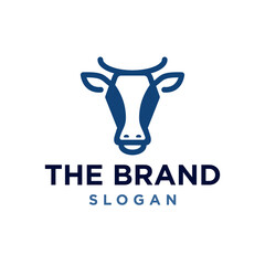 Cow icon logo vector design, modern logo pictogram design of farm animal agricultural in line style