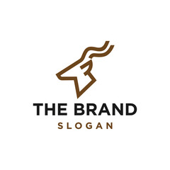 Antelope gazelle simple line icon logo vector design, modern animal logo pictogram design
