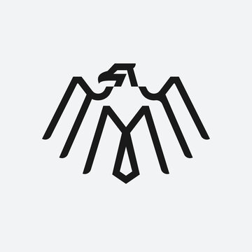 recommend clip art: simple line eagle icon logo vector design, modern animal logo pictogram design of american eagle badge