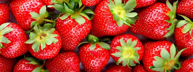 Muurstickers Erdbeeren Hintergrund  © Sina Ettmer